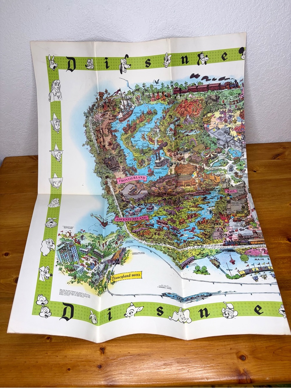 1964 Version A Disneyland Theme Park Map 30 x 45" Souvenir Clean Vintage